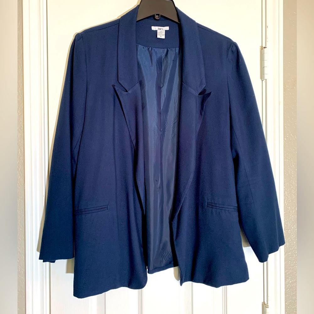 Bar III Blue Open Front Lined Blazer